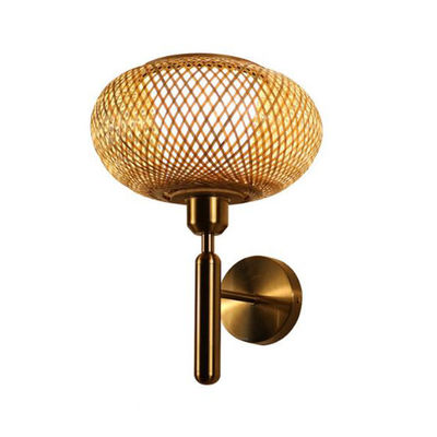 Nodic Woven Bamboo Rattan Wall Lights For Bedroom Living Room Decoration