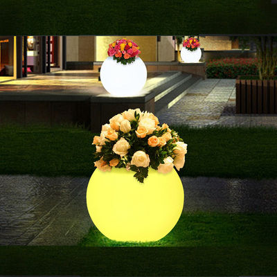 Rechargeable Plastic Led Flower Planter Frosted Finishing