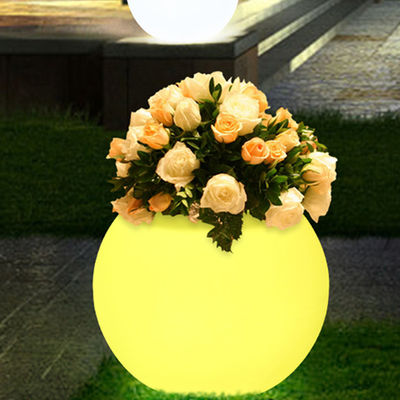 CE/ROHS 16 Colors Changing Glowing Flower Pots Round Shape PE Coated For Decoration