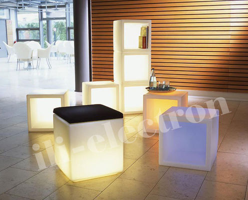 Square PE Plastic Illuminated LED Ice Bucket / LED Flower Pot / Flower Planter