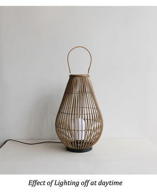 Landscape Outdoor Lanterns Rattan Woven Lamp Rechargeable Pendant