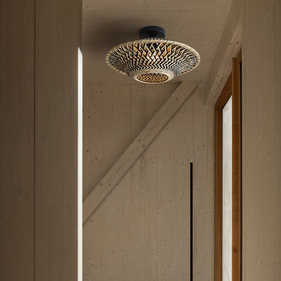 Round Bamboo Pendant Lamp , Woven Ceiling Light For Indoor Lighting