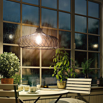Bamboo Material Industrial Style Pendant Lamp With Plug And Switch