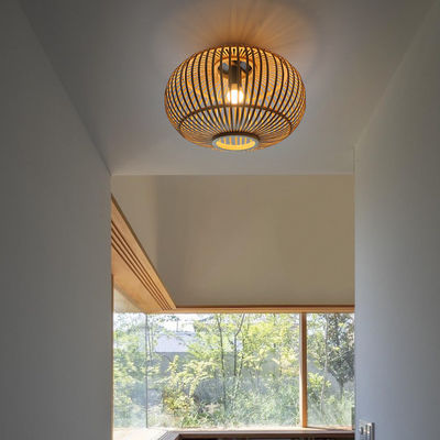 Customized Wicker Lamp Shade Pendant For Indoor Hallway Ceiling