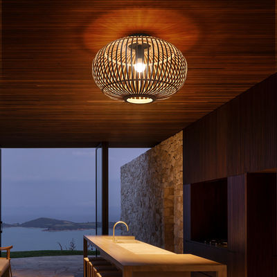 Customized Wicker Lamp Shade Pendant For Indoor Hallway Ceiling
