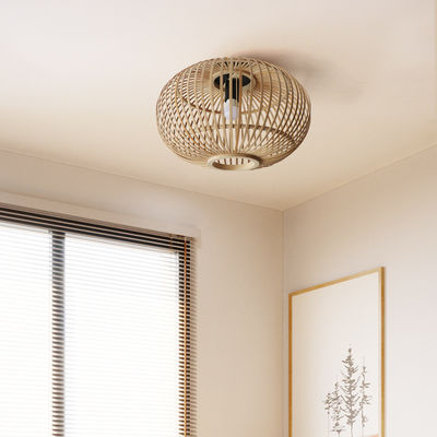 Customized Wicker Lamp Shade Pendant For Indoor Hallway Ceiling