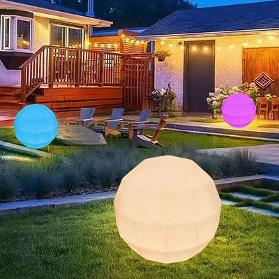 Outdoor PE Plastic Glow Ball Light Rechargeable Polyhedron Luminous Sphere Shape