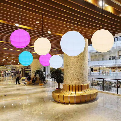Outdoor PE Plastic Glow Ball Light Rechargeable Polyhedron Luminous Sphere Shape