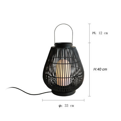 IP44 Waterproof Rattan Garden Lanterns For Outdoor Landscape Floor