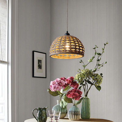 Vintage Creative Bamboo Rattan Lamp Shade For Indoor Dinning Room