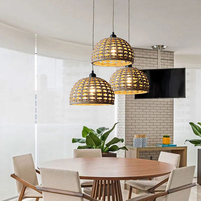 Vintage Creative Bamboo Rattan Lamp Shade For Indoor Dinning Room