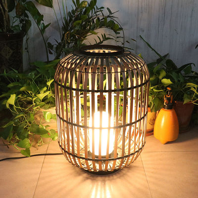 Decorative Rattan Outdoor Lantern , Woven Rattan Lamp 3500K For Atmosphere