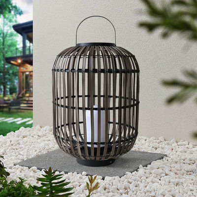 Decorative Rattan Outdoor Lantern , Woven Rattan Lamp 3500K For Atmosphere