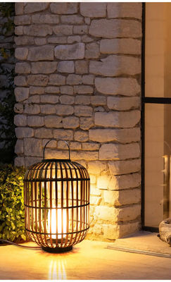 Decorative Rattan Outdoor Lantern , Woven Rattan Lamp 3500K For Atmosphere