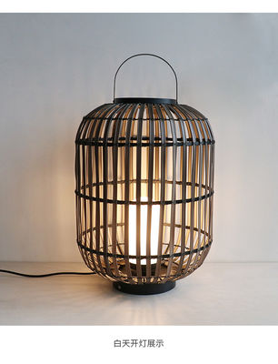 Decorative Rattan Outdoor Lantern , Woven Rattan Lamp 3500K For Atmosphere