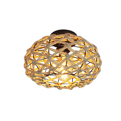 Creative balcony pendant lamp Retro hemp rope ceiling light