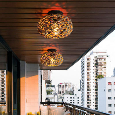 Creative balcony pendant lamp Retro hemp rope ceiling light