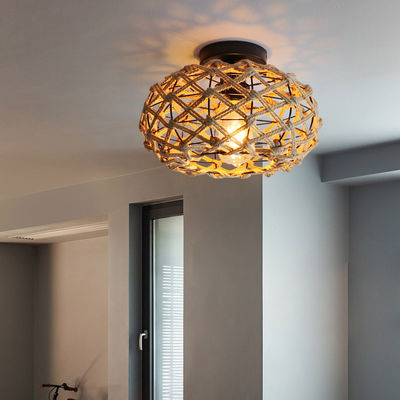 Creative balcony pendant lamp Retro hemp rope ceiling light