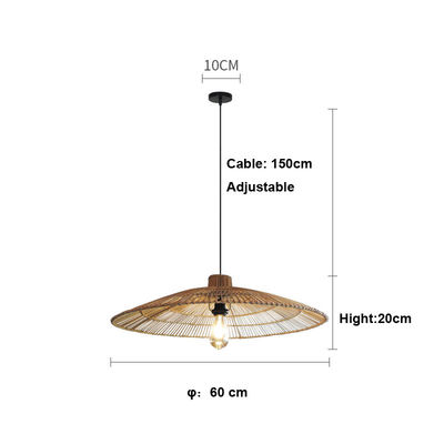 Customized Rattan Pendant Light Chandelier For Homestay Zen Tea Room