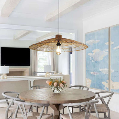 Customized Rattan Pendant Light Chandelier For Homestay Zen Tea Room