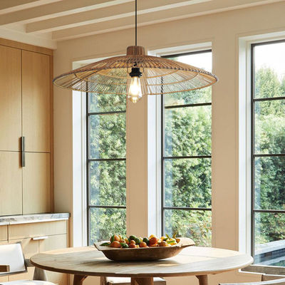 Customized Rattan Pendant Light Chandelier For Homestay Zen Tea Room