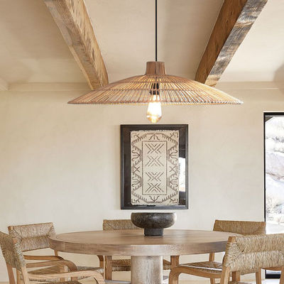Customized Rattan Pendant Light Chandelier For Homestay Zen Tea Room