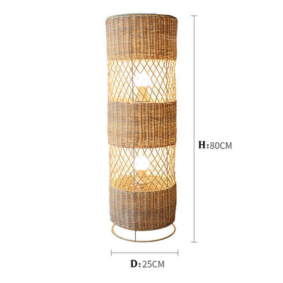 Handmade Led rattan wicker floor lamp For Living Room Decoration