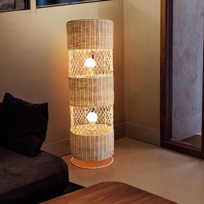 Handmade Led rattan wicker floor lamp For Living Room Decoration