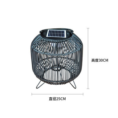 Customized Rattan Woven Solar Lights Portable 3500K IP65 Waterproof