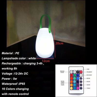 2700K CCT Plastic LED Portable Lamp Rechargeable For Restaurant
