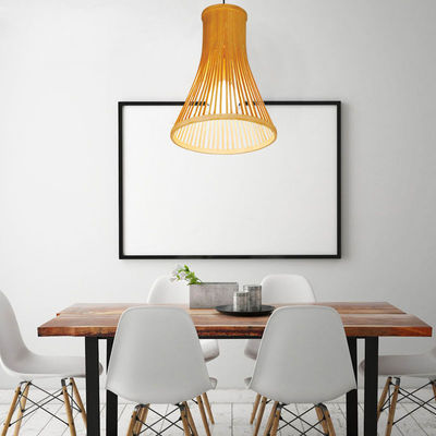 Customized Rattan Pendant Light , Nordic Woven Bamboo Lamp For Indoor Lighting