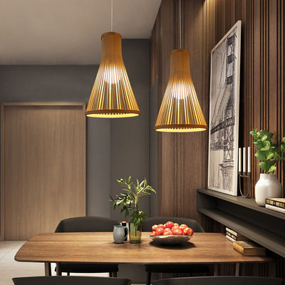 Customized Rattan Pendant Light , Nordic Woven Bamboo Lamp For Indoor Lighting