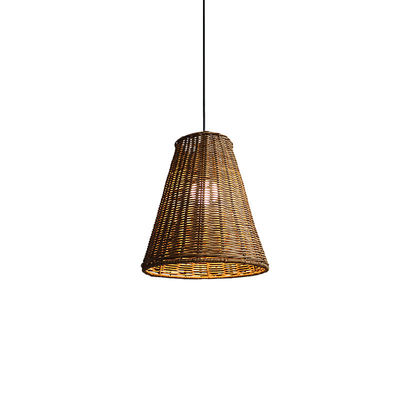 Modern Round Rattan Pendant Light , Rattan Ceiling Light Shade 65lm/W OEM