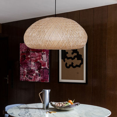 Decorative Bamboo Rattan Chandelier Round Shape For Living Room