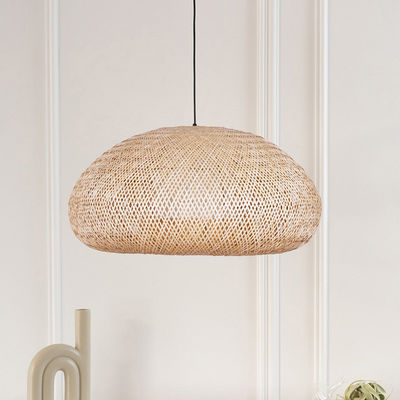 Decorative Bamboo Rattan Chandelier Round Shape For Living Room