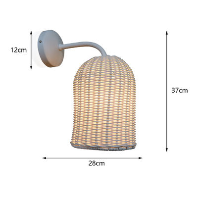 220V Rattan Wall Lamp Shade Hand Knitting Waterproof For Outdoor