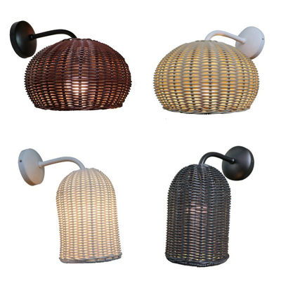 220V Rattan Wall Lamp Shade Hand Knitting Waterproof For Outdoor