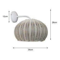 220V Rattan Wall Lamp Shade Hand Knitting Waterproof For Outdoor
