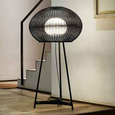 Modern Outdoor Rattan Floor Lamp IP44 Waterproof For Hotel Decoration