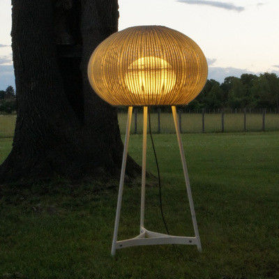 Modern Outdoor Rattan Floor Lamp IP44 Waterproof For Hotel Decoration