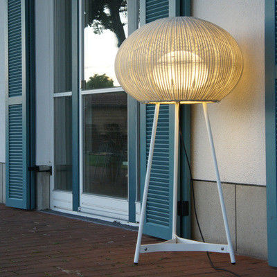 Modern Outdoor Rattan Floor Lamp IP44 Waterproof For Hotel Decoration