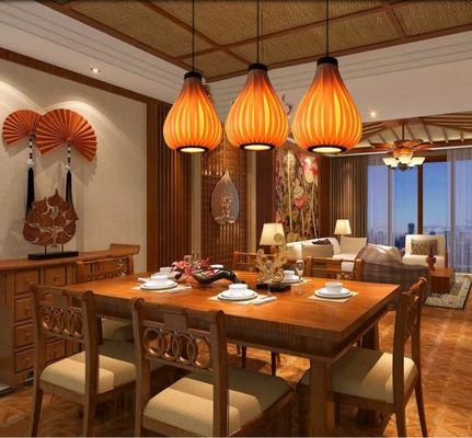 Wooden Pendant Lights - Hanging Veneer lanterns - Led Creative Wood lanterns
