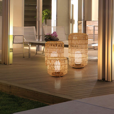 Outdoor Lawn Rattan Garden Lanterns Ip44 Water Resistant For Hotel