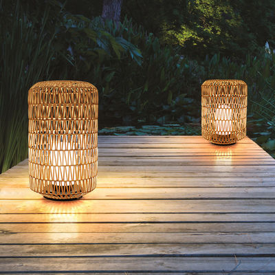 Outdoor Lawn Rattan Garden Lanterns Ip44 Water Resistant For Hotel