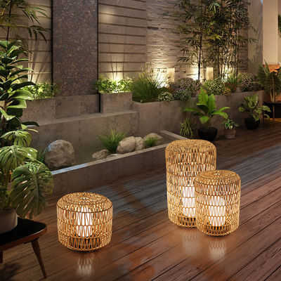 Outdoor Lawn Rattan Garden Lanterns Ip44 Water Resistant For Hotel