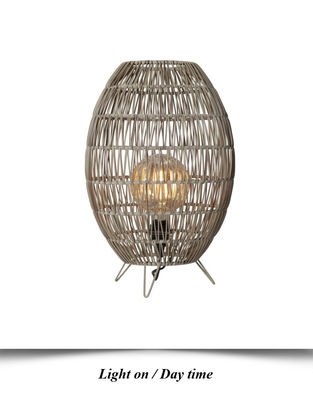 Ip44 LED Rattan Standing Lamp Shade For Garden Swimming Pool