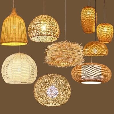 Handmade Modern Art Pendant Lights Bamboo Lamp Restaurant Hotel Rattan Chandelier Rattan Pendant Light