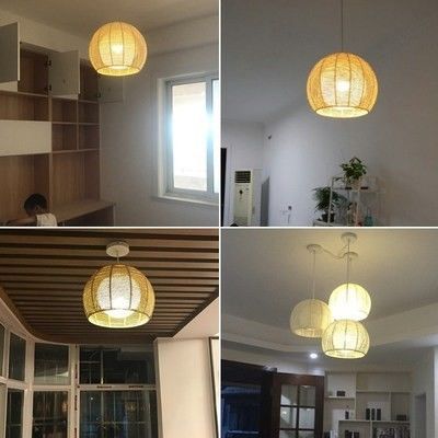Handmade Modern Art Pendant Lights Bamboo Lamp Restaurant Hotel Rattan Chandelier Rattan Pendant Light