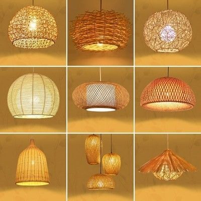 Handmade Modern Art Pendant Lights Bamboo Lamp Restaurant Hotel Rattan Chandelier Rattan Pendant Light