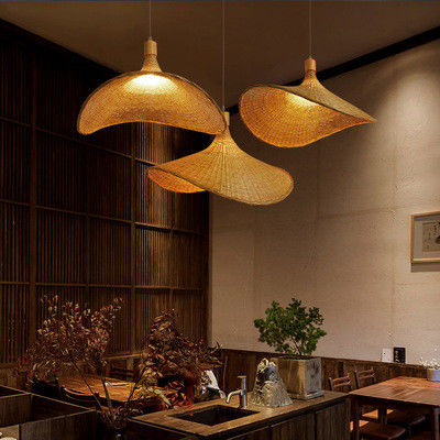 Creative Rattan Pendant Light Big Straw Hat Style 3500K Warm White CCT